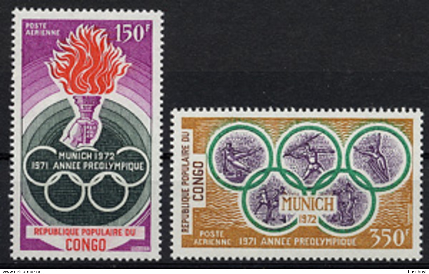 Congo Brazzaville, 1971, Olympic Summer Games Munich, Sports, MNH, Michel 312-313 - Autres & Non Classés