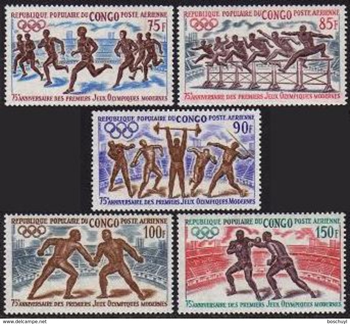 Congo Brazzaville, 1971, Olympic Summer Games, Sports, MNH, Michel 318-322 - Autres & Non Classés
