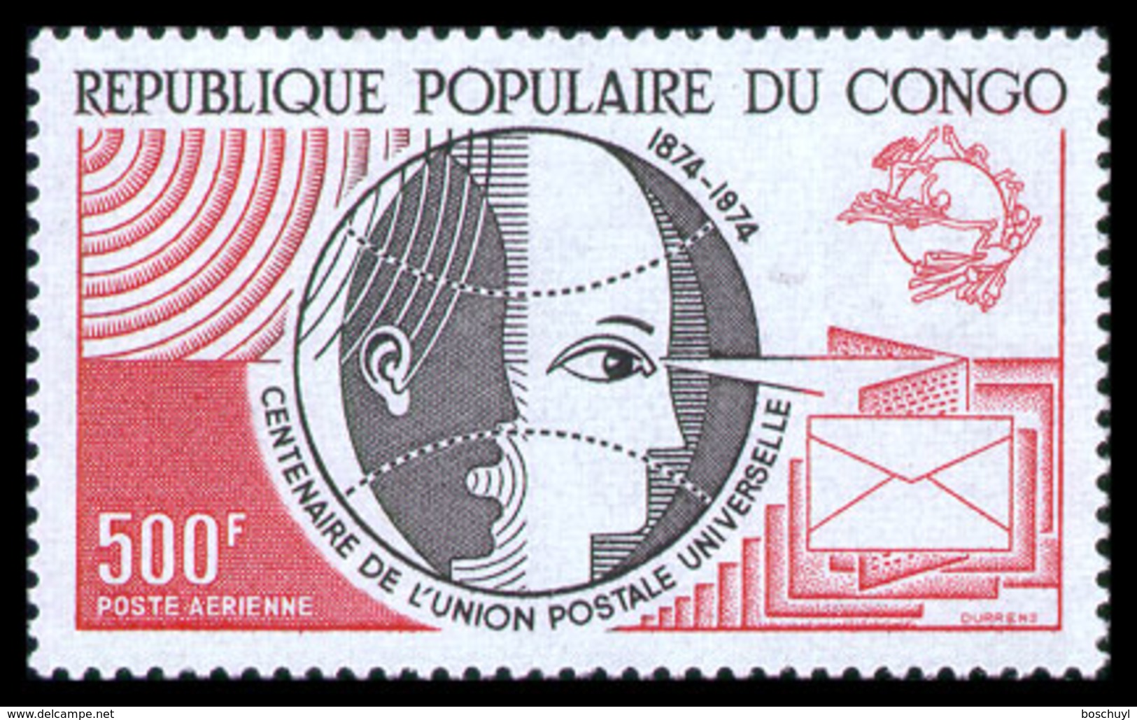 Congo Brazzaville, 1974, UPU Centenary, Universal Postal Union, United Nations, MNH, Michel 419 - Autres & Non Classés