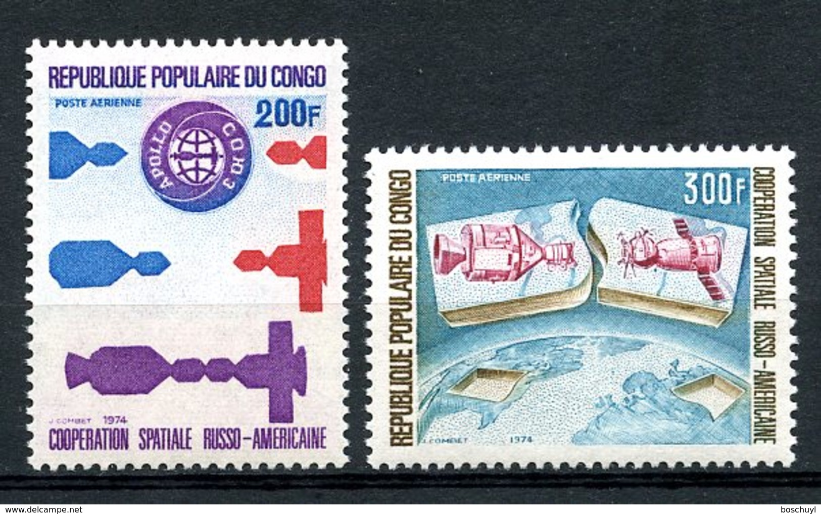 Congo Brazzaville, 1974, Space, Soyuz, Apollo, MNH, Michel 417-418 - Autres & Non Classés