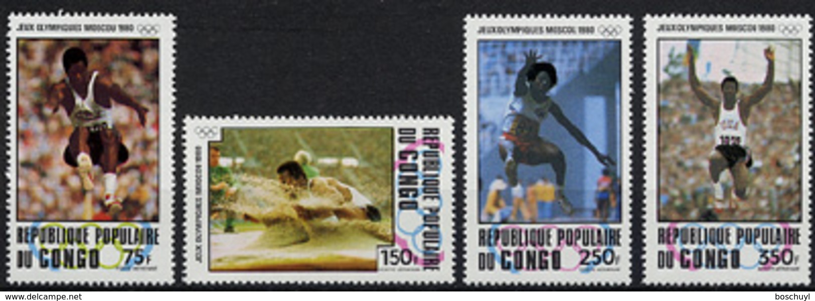 Congo Brazzaville, 1980, Olympic Summer Games Moscow, Sports, MNH, Michel 726-729 - Autres & Non Classés