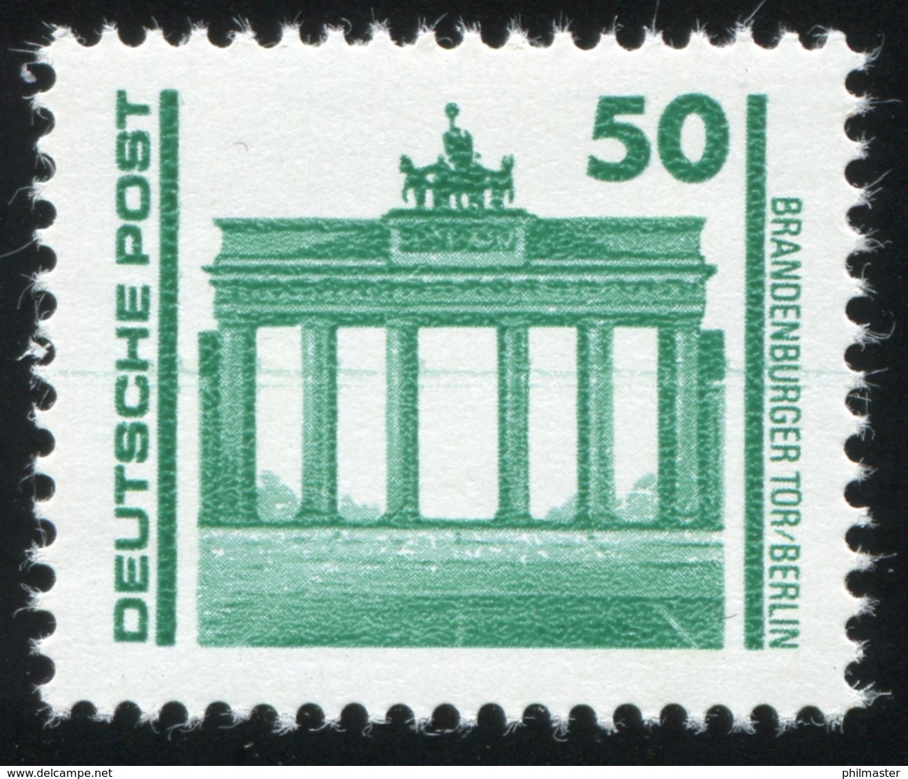 3346 Brandenburger Tor - Markanter Waagerechter Farbstrich Mittig, Postfrisch ** - Variétés Et Curiosités