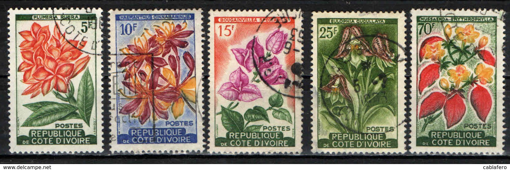 COSTA D'AVORIO - 1961 - FIORI AFRICANI - USATI - Ivory Coast (1960-...)