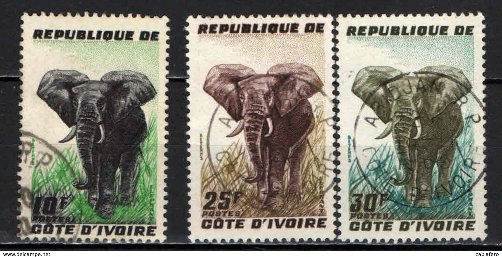 COSTA D'AVORIO - 1959 - SERIE ELEFANTI - USATI - Côte D'Ivoire (1960-...)