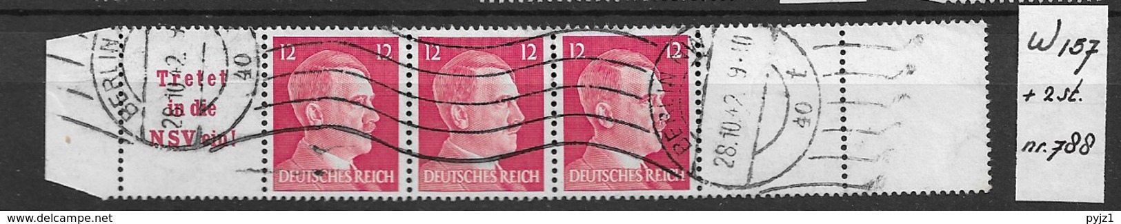 1940 USED Germany, Adolf H. W157 - Se-Tenant