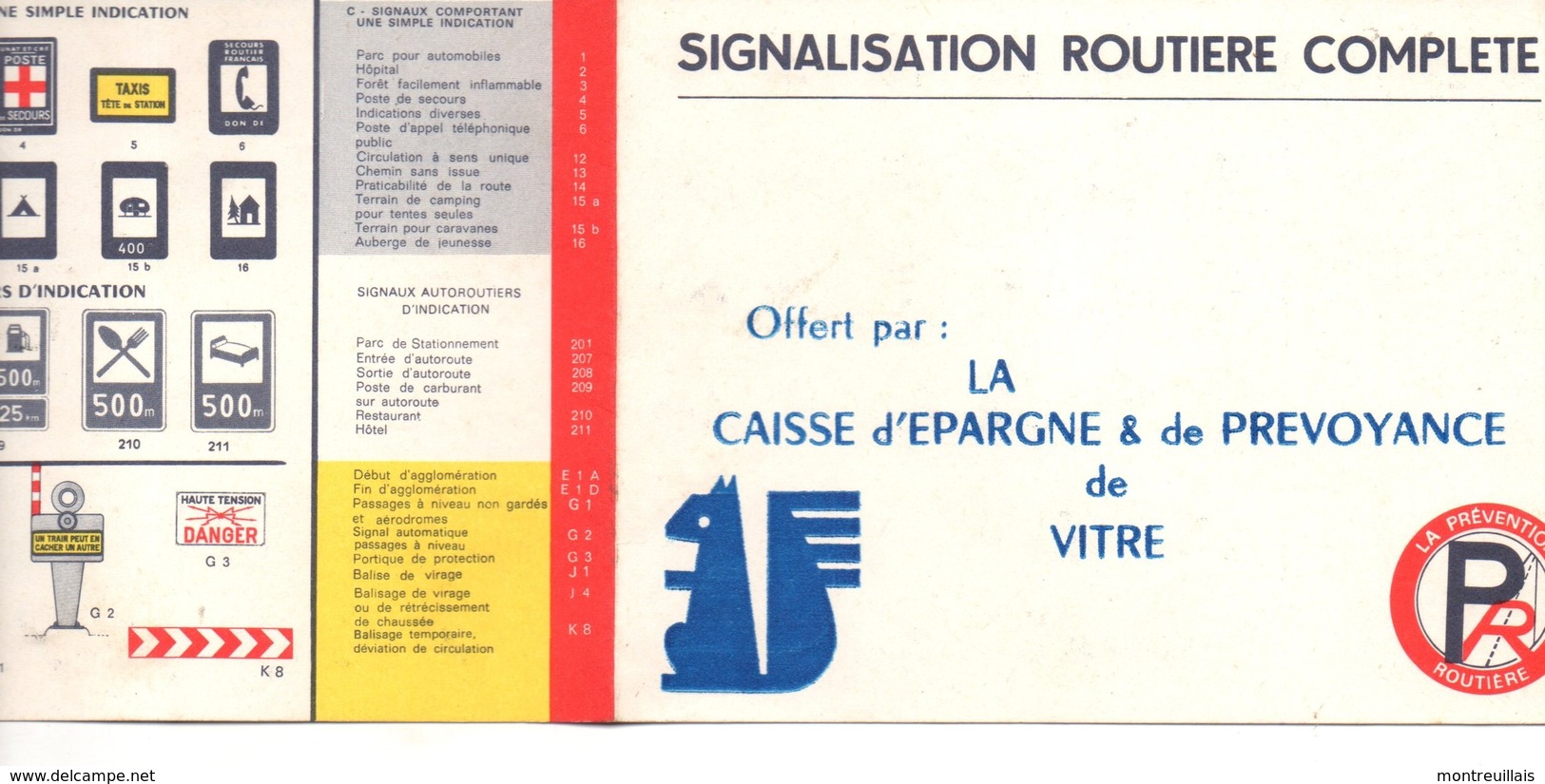 Dépliant Prévention Routière, Signalisation, Offert Par La Caisse D'épargne De VITRE, (35), 2 Volets, - Voitures