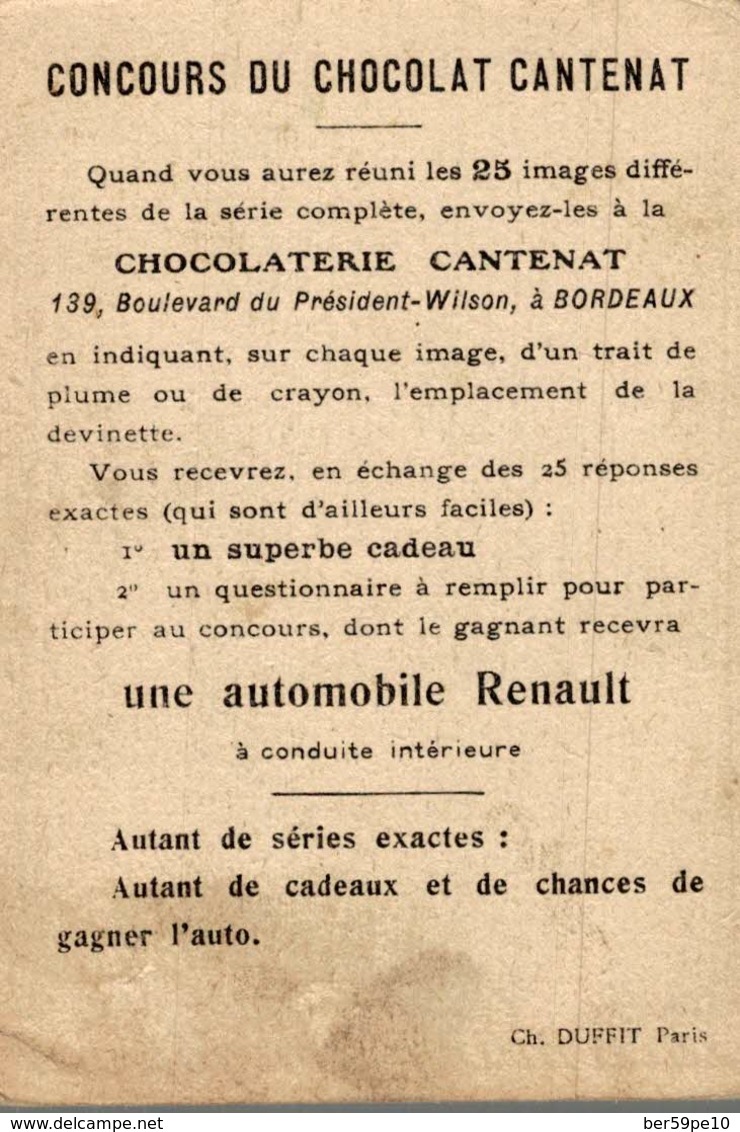 CHROMO  CONCOURS DU CHOCOLAT CANTENAT  LA BOULANGERE QUI A MANGE SON GATEAU ? - Autres & Non Classés