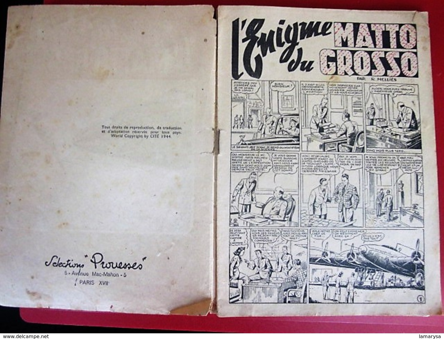 1944 L’ÉNIGME DU MATTO-GROSSO BD Bande Dessinée Sélection PROUESSES 5 Avenue Mac-Mahon Paris 17 - Tirages De Tête