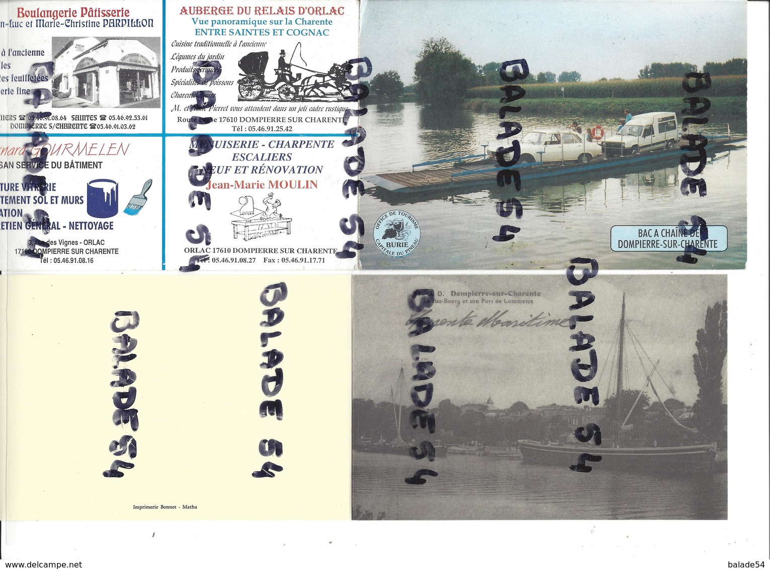1 Calendriers  De L'Office De Tourisme Bac à Chaine  1997- DOMPIERRE-SUR-CHARENTE (17) + Reproduction Carte Double Port - Petit Format : 1991-00