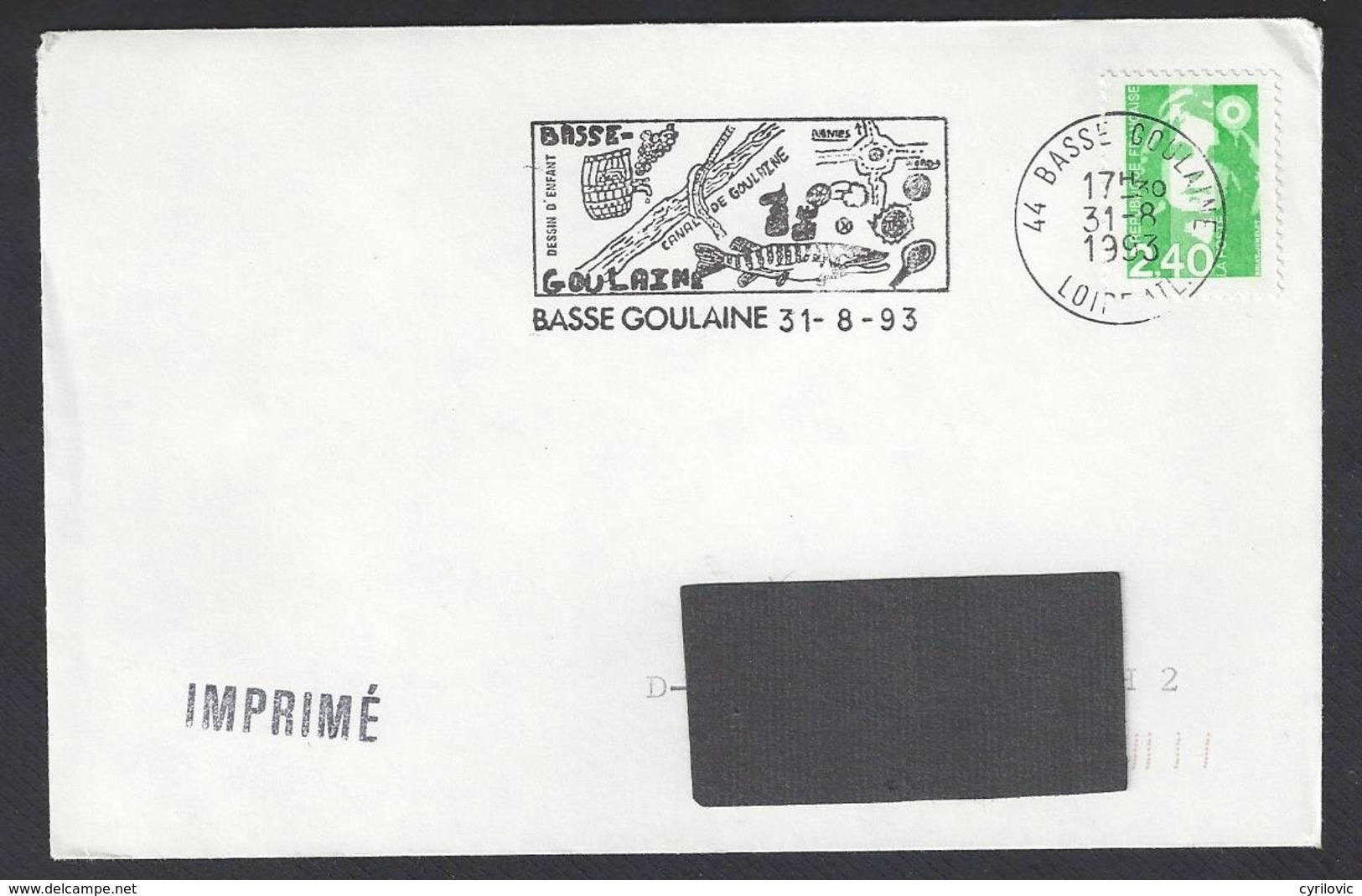 Chess, France Basse Goulaine, 31.08.1993, Special Slogan Cancel On Envelope, Also Fishing - Chess