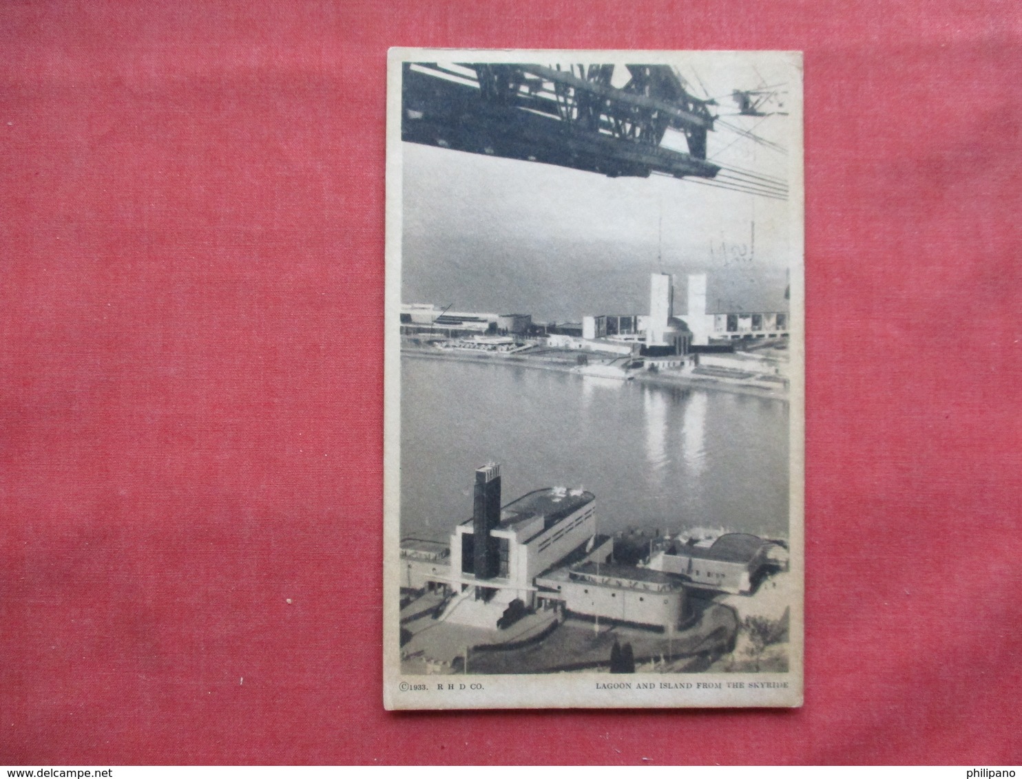 1933 Century Of Progress  Lagoon & Island From Skyride  Stamp & Cancel     Ref 3235 - Exhibitions