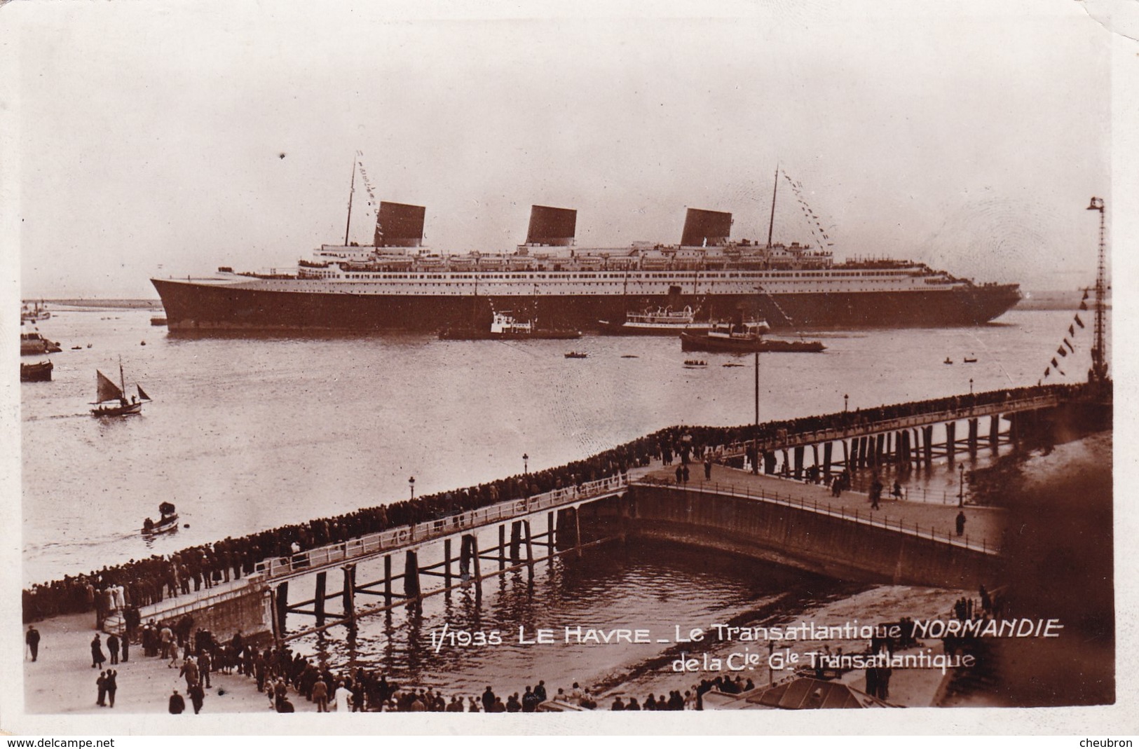 76. LE HAVRE. PAQUEBOT. LE TRANSATLANTIQUE " NORMANDIE " DE LA Cie.Gle TRANSATLANTIQUE - Steamers