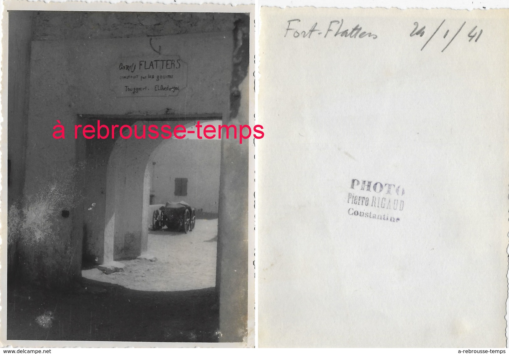 1941-ALGERIE Fort Flatters Photo Pierre RIGAUD à Constantine Format 8,7  X 11,7cm - Oorlog, Militair