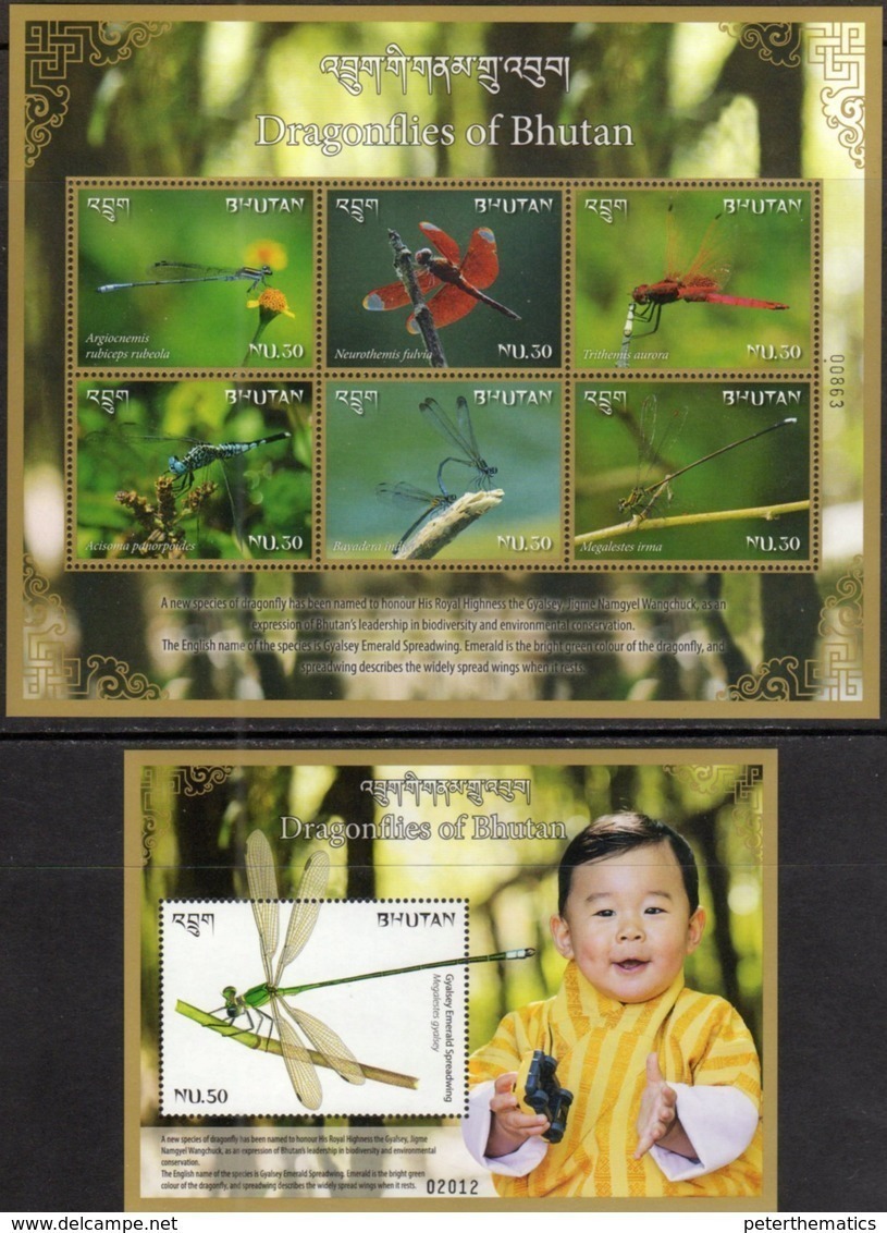 BHUTAN , 2018, MNH,INSECTS, DRAGONFLIES,  SHEETLET+ S/SHEET - Other & Unclassified