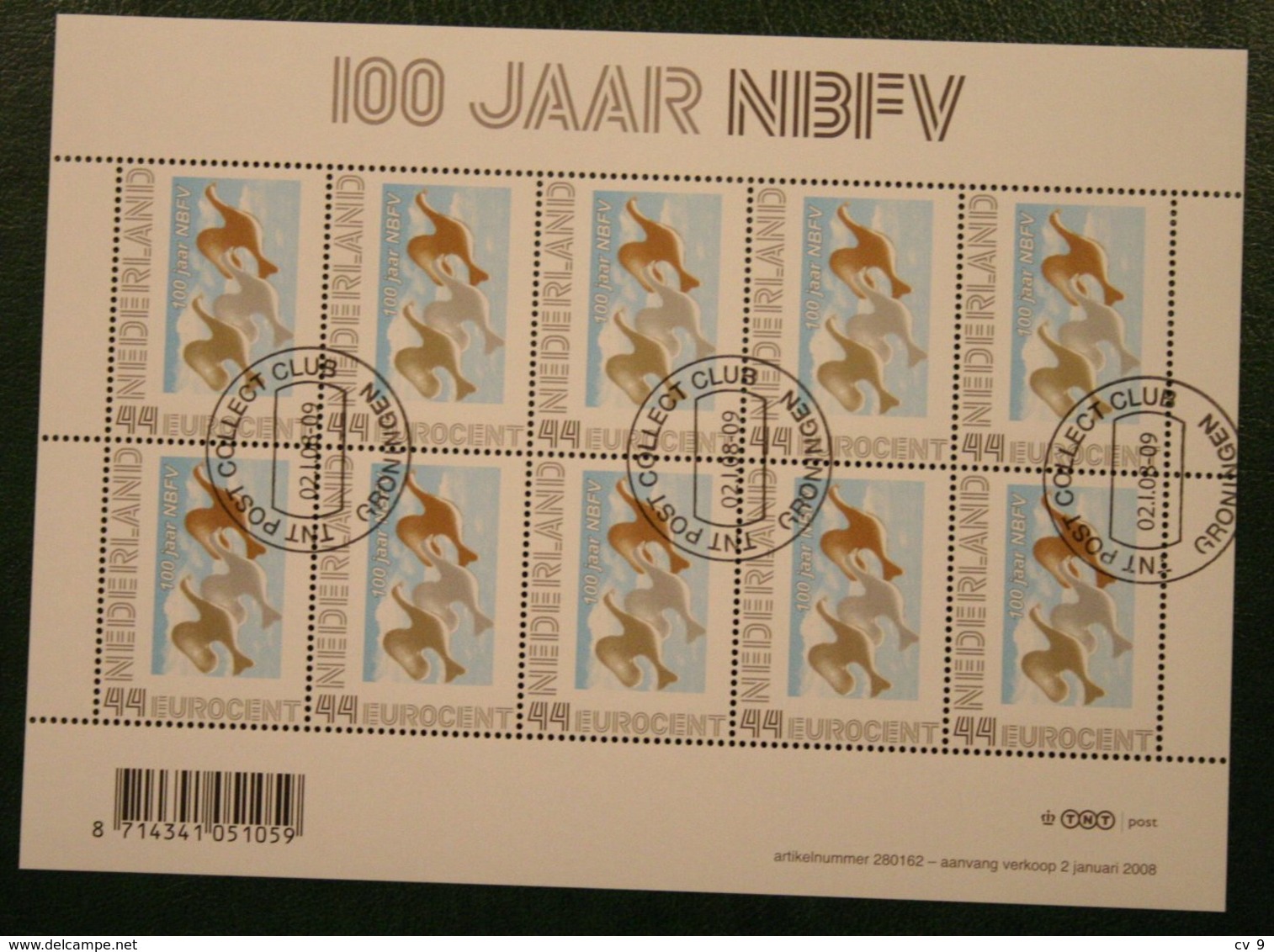 100 Jaar NBFV Birds Vogel V2563 2563 (Mi 2564) 2008 Gestempeld / Used NEDERLAND / NIEDERLANDE / NETHERLANDS - Gebraucht