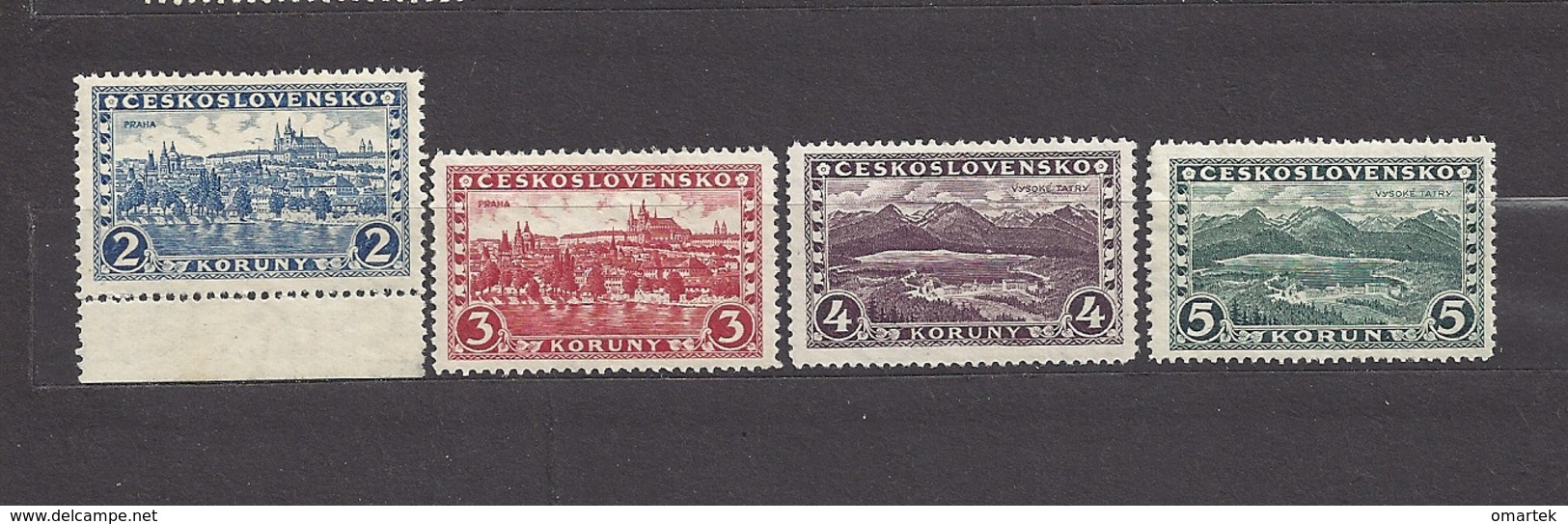 Czechoslovakia 1926 MNH ** Mi 253-256 Sc 119-122 Hradcany At Prague, Vysoke Tatry, With Wz. Tschechoslowakei - Ungebraucht