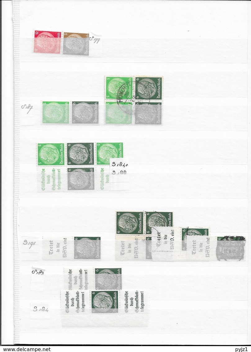 Germany, Reich Combinations From Booklets, MNH/USED (8 Scans) - Collections (without Album)