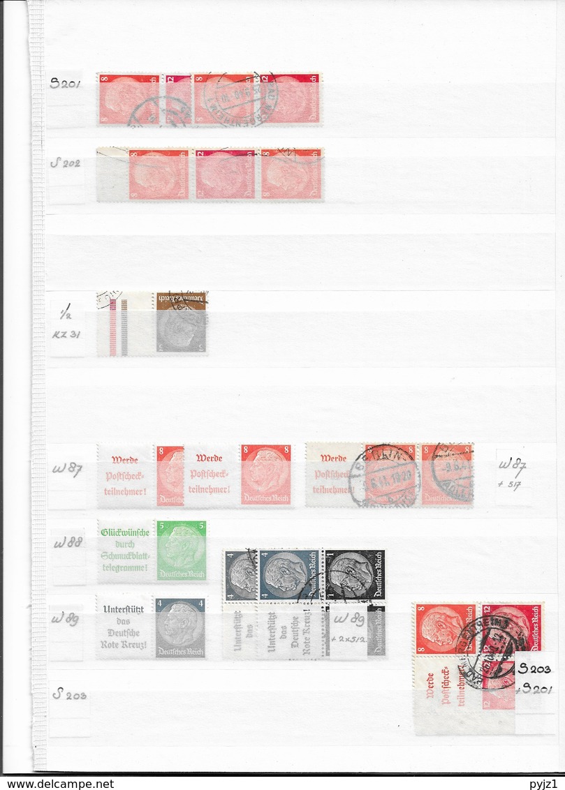 Germany, Reich Combinations From Booklets, MNH/USED (8 Scans) - Collections (without Album)