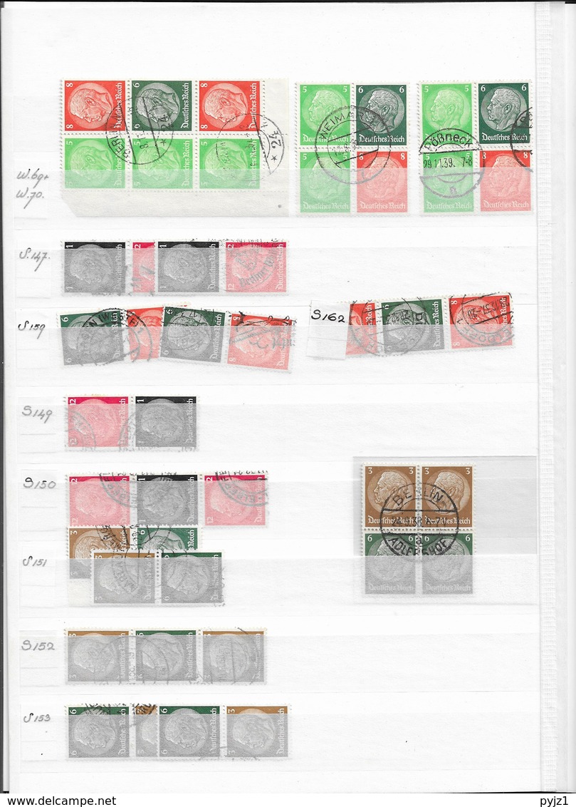 Germany, Reich combinations from booklets, MNH/USED (8 scans)