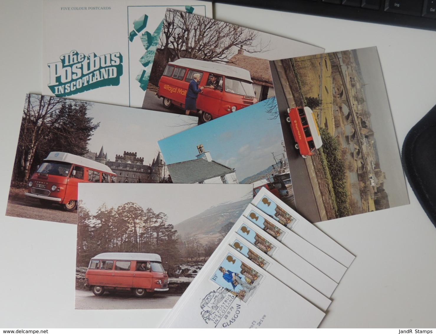 Great Britain Postcards Postbus Scotland Set Of 5 Used Glasgow Postmark Addressed - Sonstige & Ohne Zuordnung