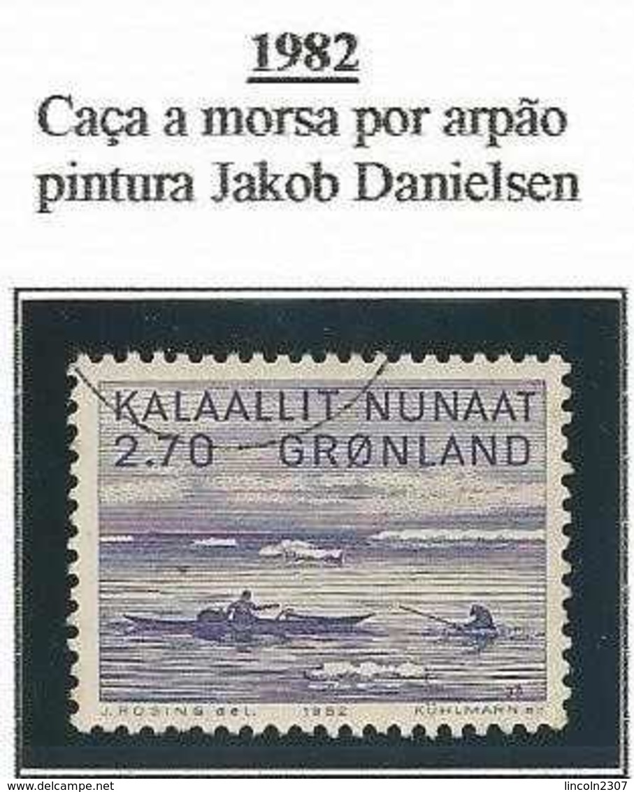 LSJP GREENLAND HUNTING THE PURPLE HARVEST PAINTING JAKOB DANIELSEN 1982 - Used Stamps