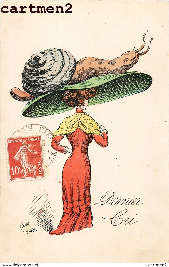 ILLUSTRATEUR RAVOT CHAPEAU ESCARGOT MODE " DERNIER CRI " Humour - Andere & Zonder Classificatie