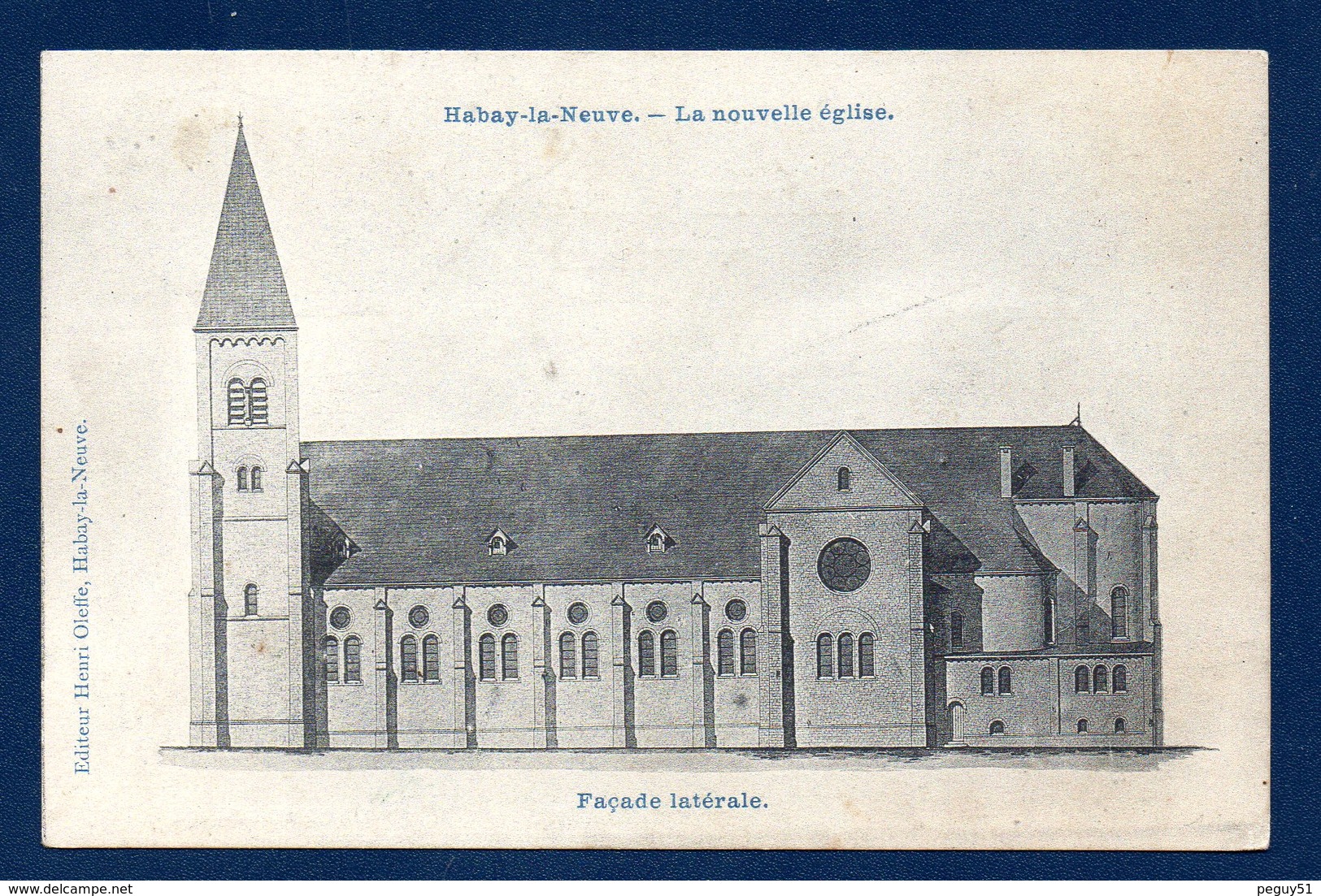 Habay-la-Neuve. La Nouvelle église Saint Nicolas. Façade Latérale. 1909 - Habay