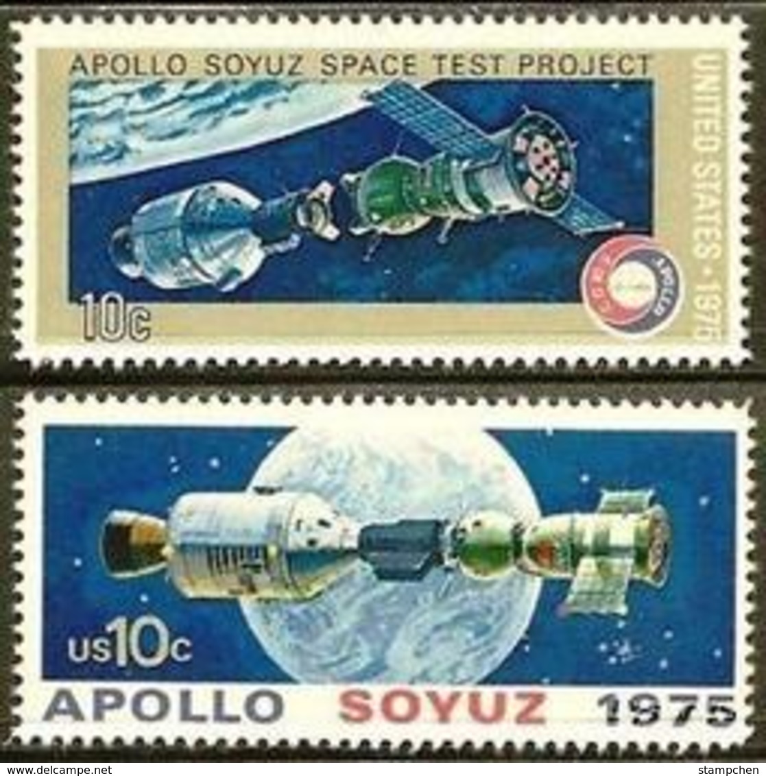 1975 USA Apollo-Soyuz Stamps #1569-70 Space Joint Issue Earth Globe - Other & Unclassified