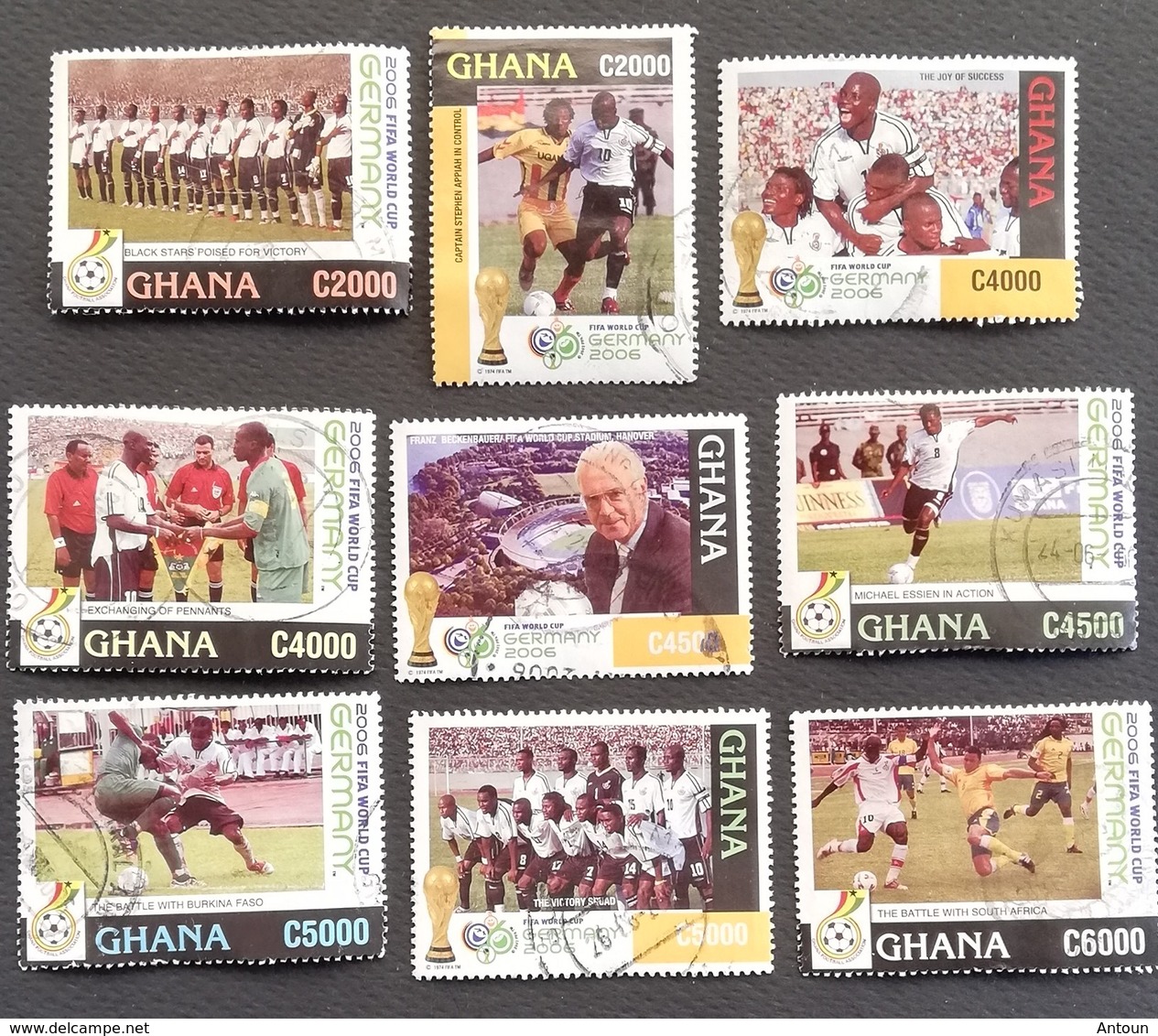 Ghana 2006 World Cup Soccer Championship Germany,USED LOT - Ghana (1957-...)