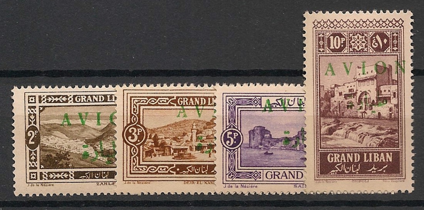 Grand Liban - 1925 - Poste Aérienne PA N°Yv. 9 à 12 - Série Complète - Neuf Luxe ** / MNH / Postfrisch - Posta Aerea