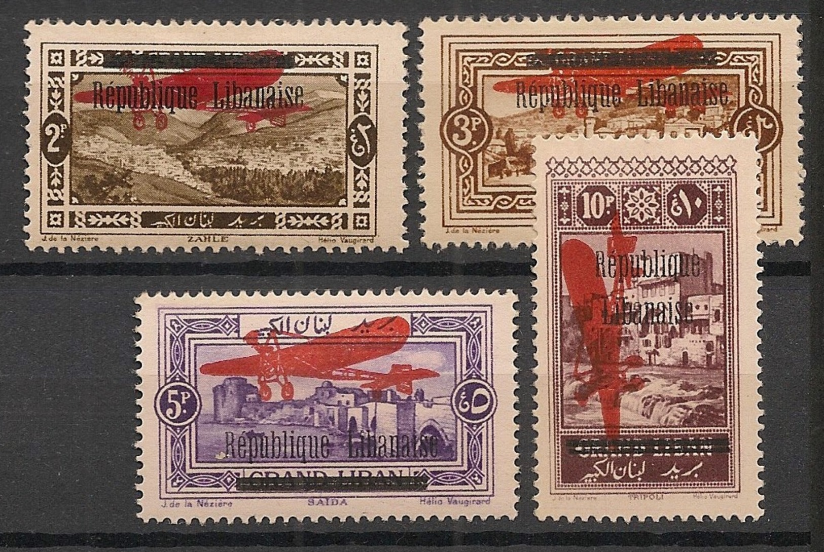 Grand Liban - 1927 - Poste Aérienne PA N°Yv. 21 à 24 - Série Complète - Neuf Luxe ** / MNH / Postfrisch - Airmail