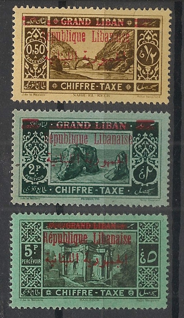 Grand Liban - 1928 - Taxe TT N°Yv. 28 à 30 - Série Complète - Neuf Luxe ** / MNH / Postfrisch - Unused Stamps