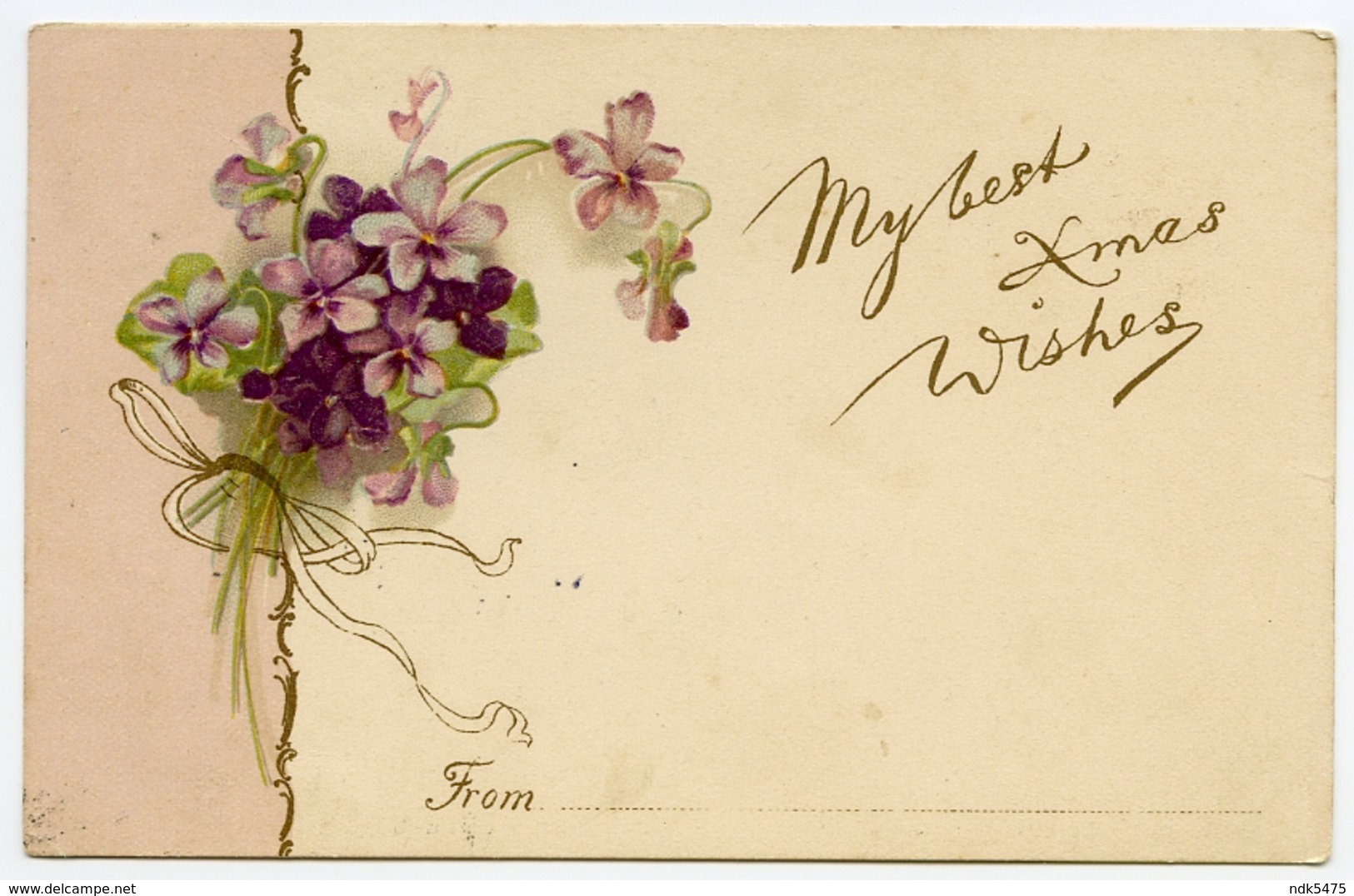 MY BEST XMAS WISHES : BOUQUET OF FLOWERS / POSTMARK - RICHMOND / ADDRESS - GRAYS, ARGENT STREET - Other & Unclassified