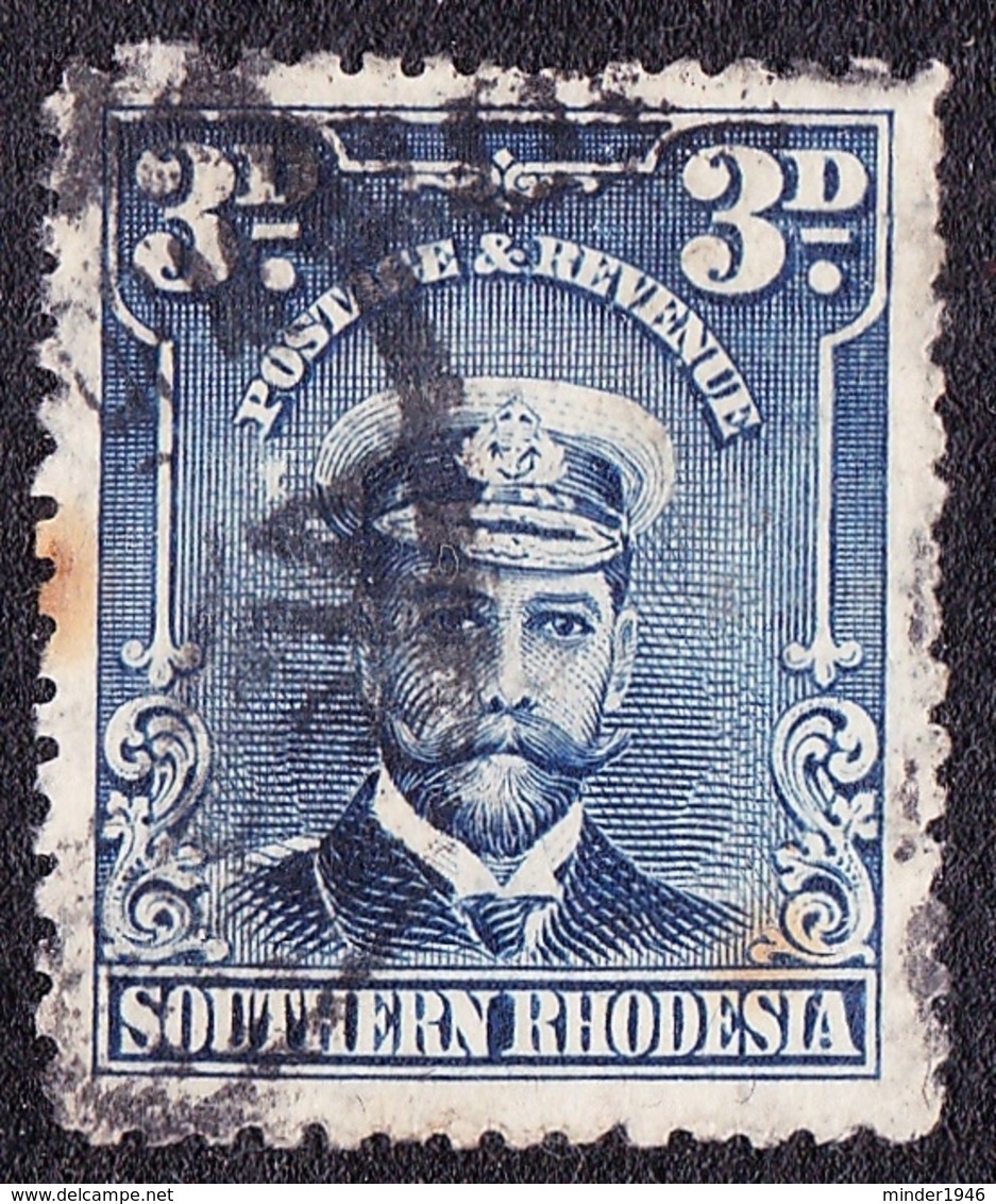 SOUTHERN RHODESIA 1924 KGV 3d Blue SG5 Used - Southern Rhodesia (...-1964)