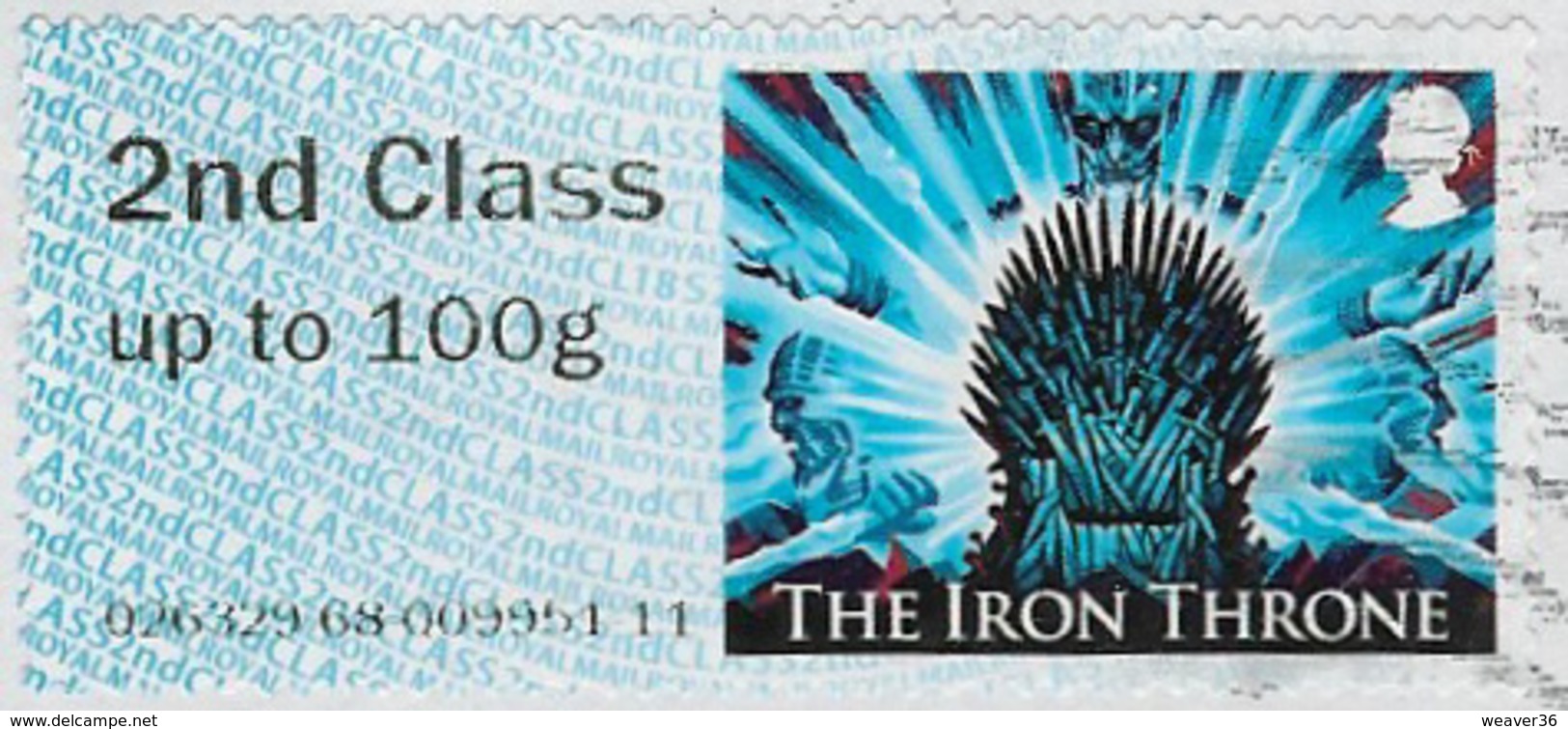 GB 2018 Game Of Thrones Post And Go 2nd Class Issue Code 026329 Used [32/174/ND] - Post & Go Stamps