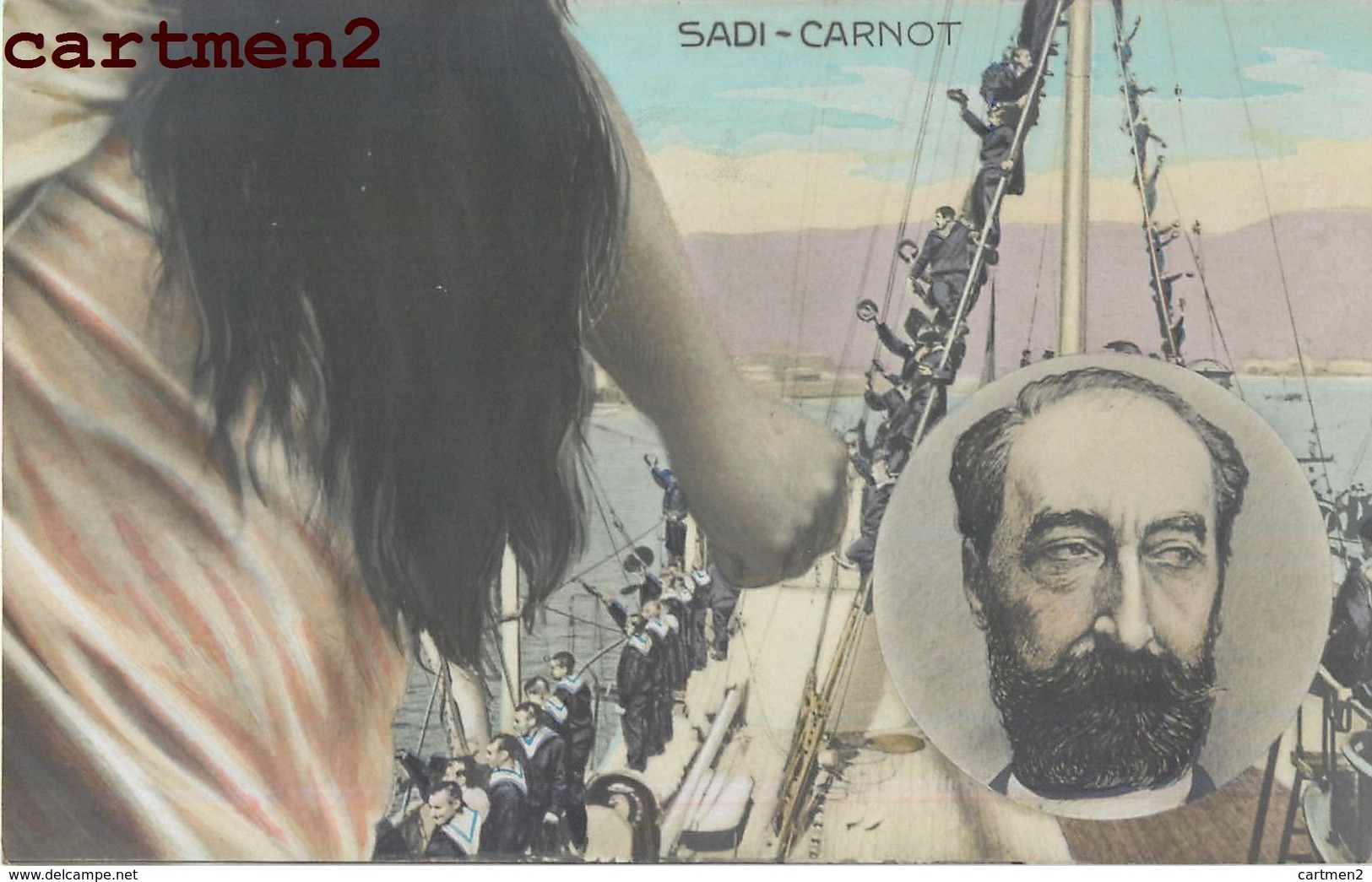 CARTE POSTALE PUZZLE SADI-CARNOT PRESIDENT POLITIQUE - Personnages