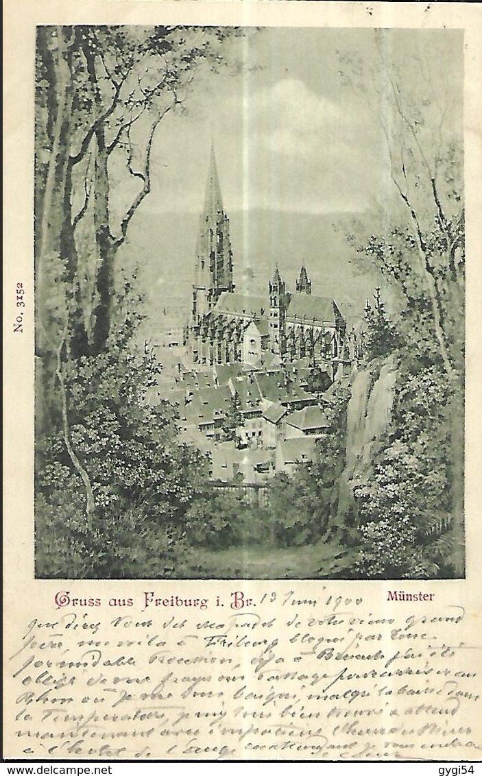 Gruss Aus Freiburg In Brisgau MÛNSTER      CPA   1900 - Freiburg I. Br.