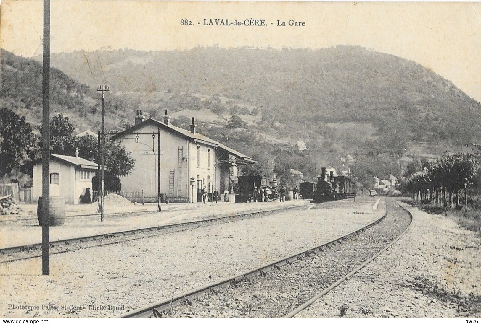 Laval-de-Cère (Lot) - La Gare, Train En Gare - Phototypie Paita, Carte N° 882 - Gares - Avec Trains