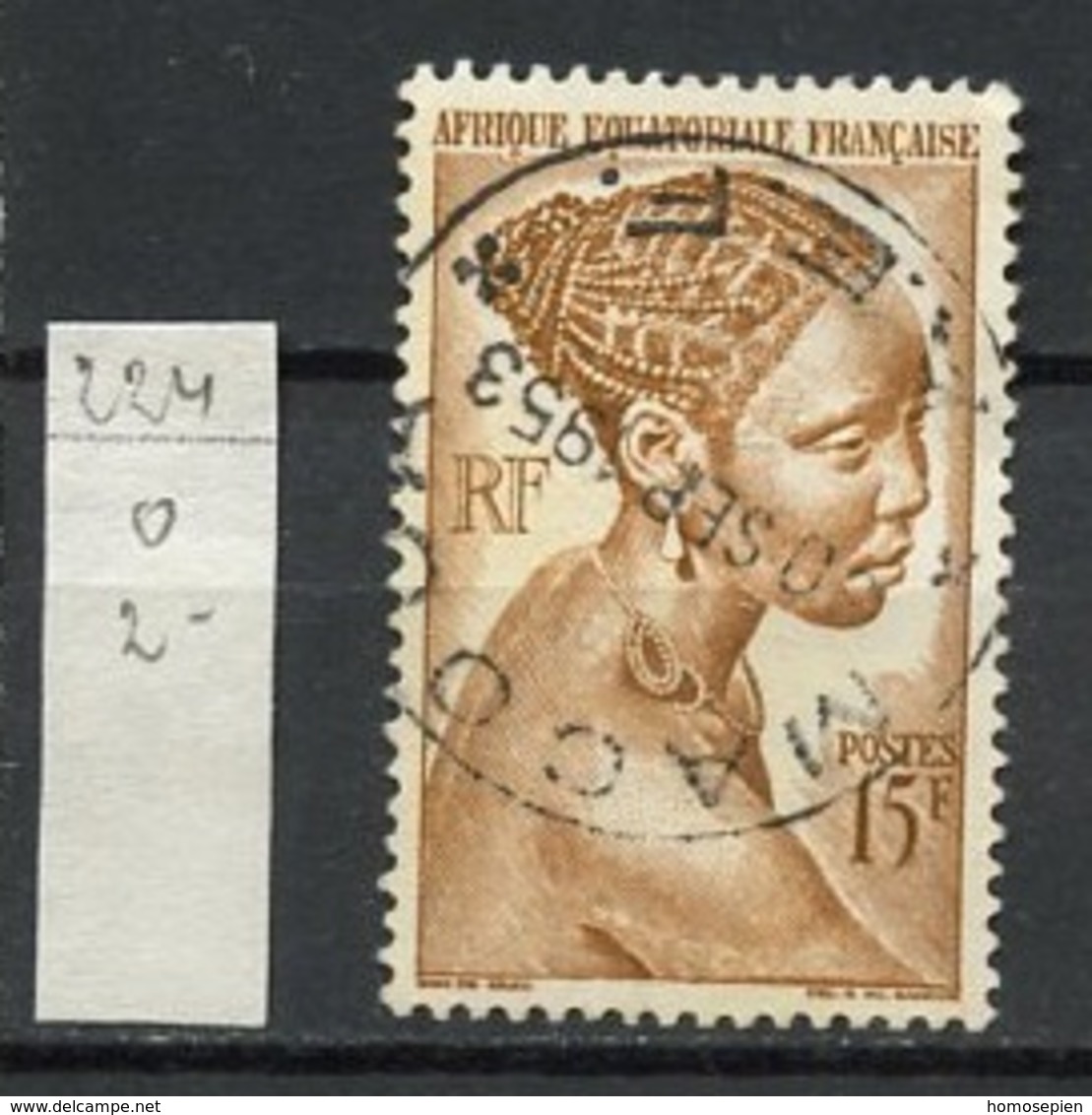 AEF - Französisch Äquatorialafrika - French Equatorial Africa 1947 Y&T N°224 - Michel N°278 (o) - 15f Jeune Fille Bacong - Used Stamps