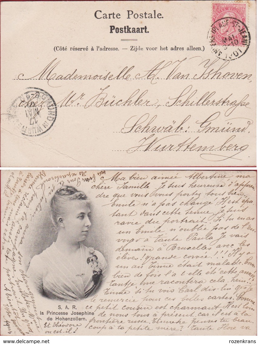 1901 Schwäbisch Gmund In Wurttemberg Ganzsache Stempel Postkaart La Princess Josephine De Hohenzollern Royalty Princess - Autres & Non Classés