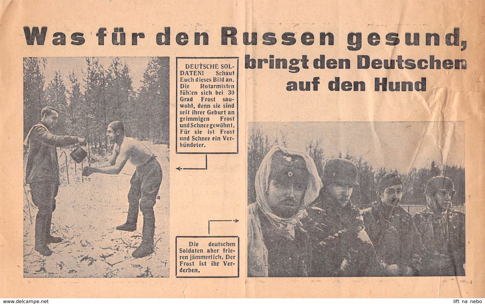 WWII WW2 Leaflet Flugblatt Tract Soviet Propaganda Against Germany  CODE  624  FREE SHIPPING WORLDWIDE - 1939-45