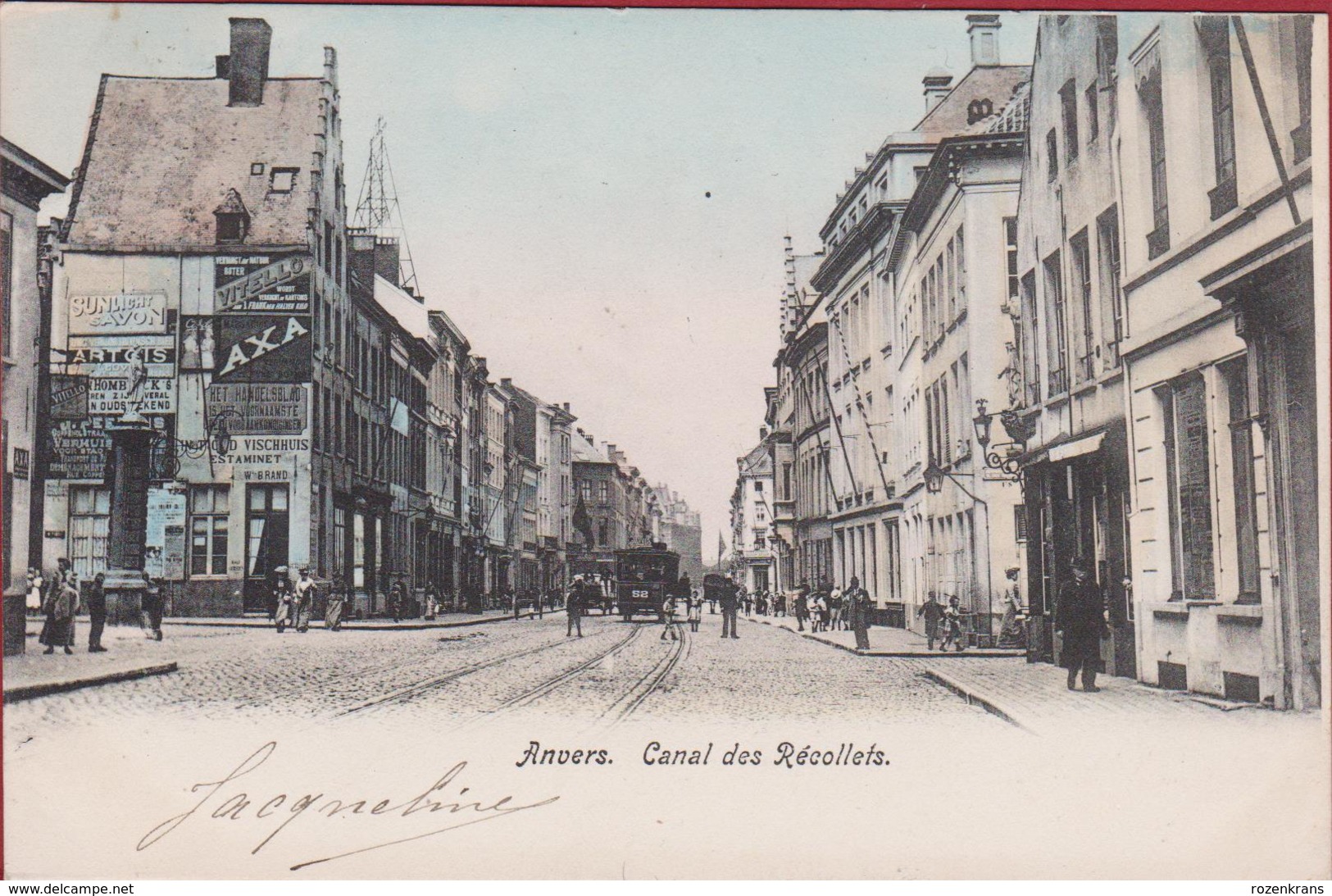 Antwerpen Anvers Le Canal Des Recollets Minderbroedersrui Ingekleurd 1903 (In Zeer Goede Staat) - Antwerpen