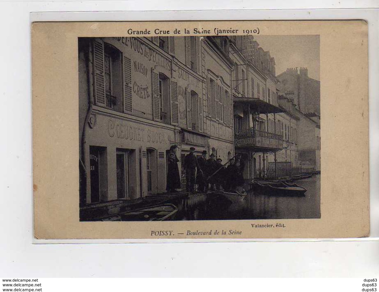 POISSY - Boulevard De La Seine - Grande Crue De La Seine - Janvier 1910 - état - Poissy