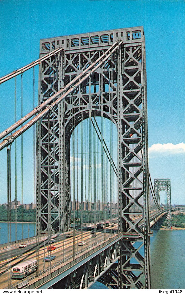 07806 "GEORGE WASHINGTON BRIDGE - NEW YORK - HUSON RIVER" CART. ORIG. NON SPED. - Hudson River