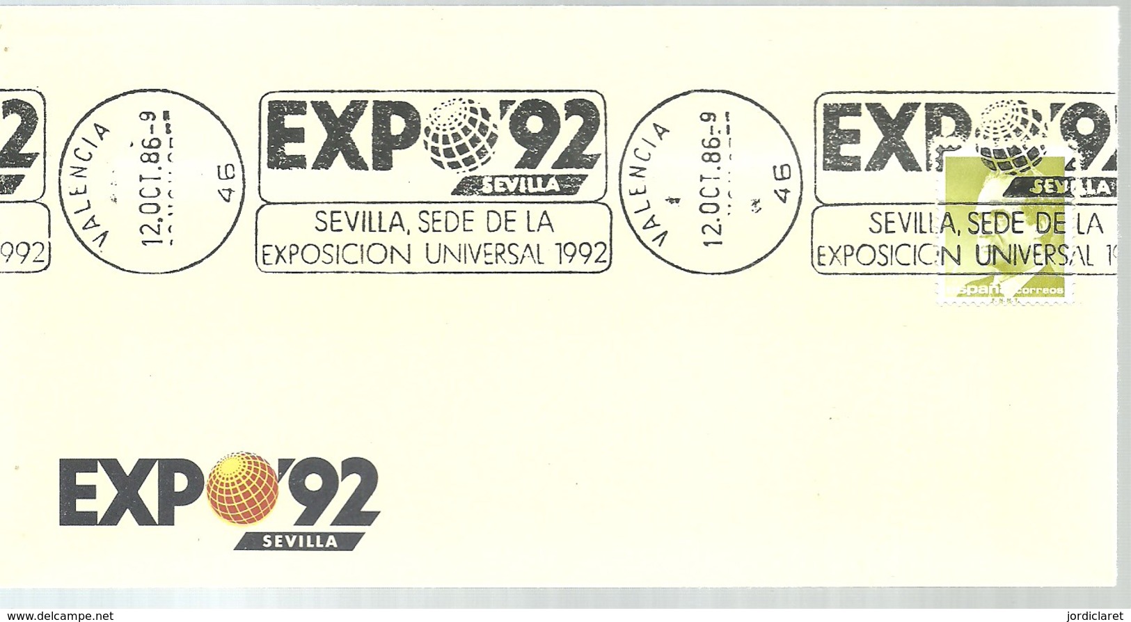 POSTMARKET  VALENCIA - 1992 – Sevilla (Spain)