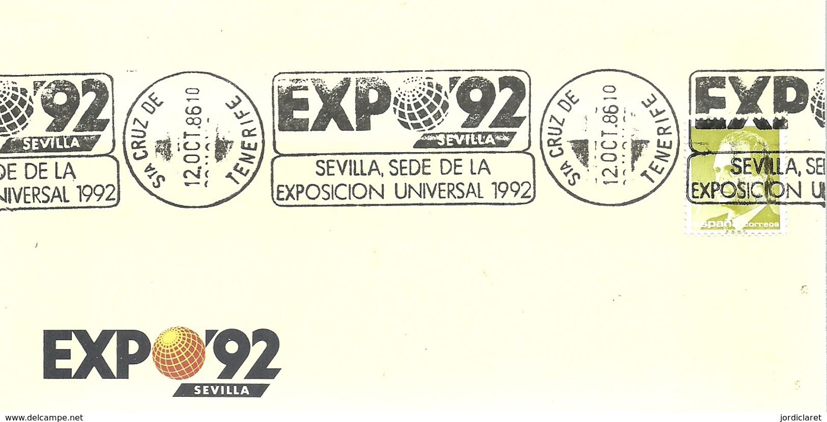 POSTMARKET  STº CRUZ DE TENERIFE - 1992 – Sevilla (España)