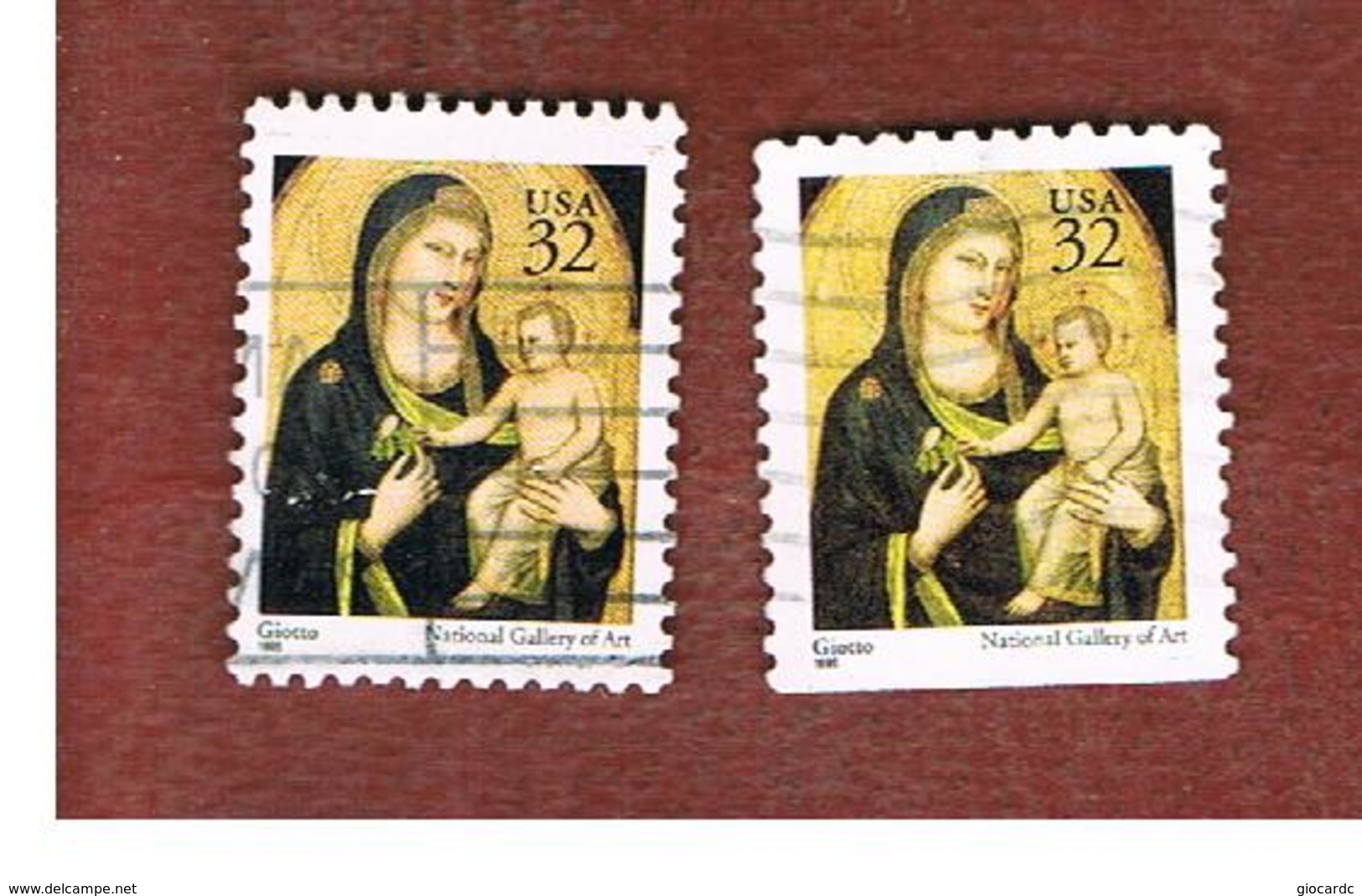 STATI UNITI (U.S.A.) - SG 3153 - 1995  CHRISTMAS: GIOTTO (2 DIFFERENT PERFORATIONS)   - USED - Gebraucht