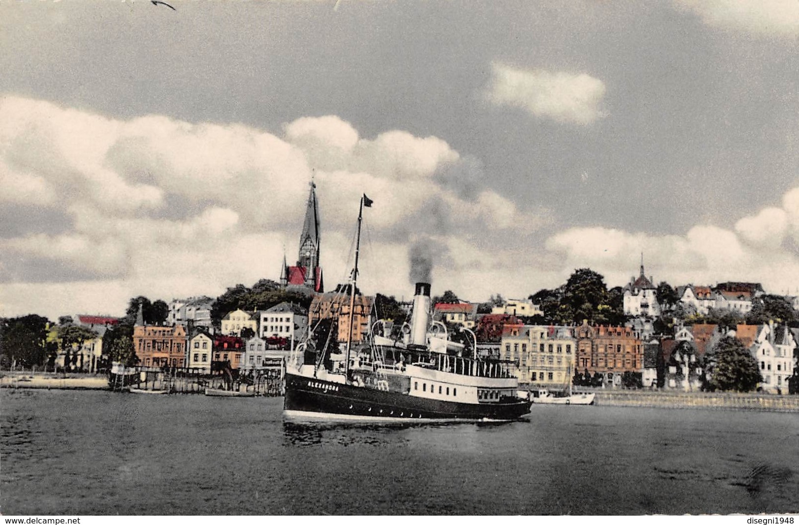 07814 "FLENSBURG - BLICK AUF JÜRGENSBY" PIROSCAFO "ALEXANDRA" CART. ORIG. NON SPED. - Flensburg