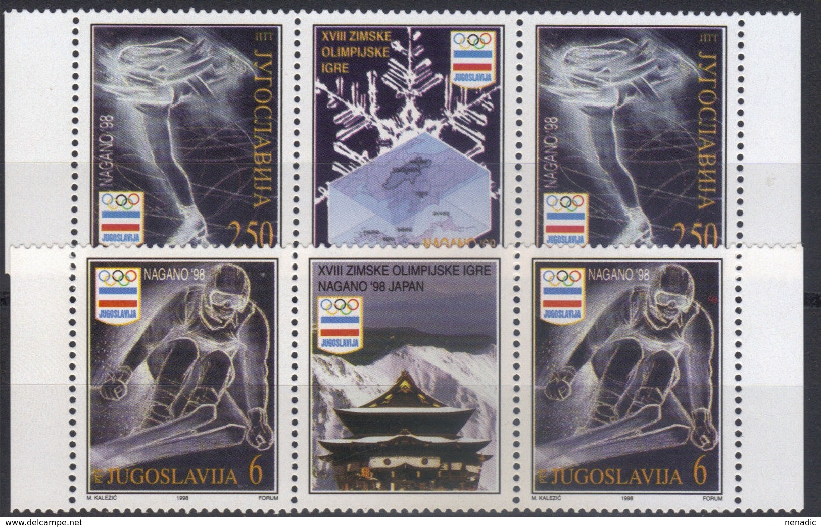 Yugoslavia,WOG-Nagano '98 1998.,stamp-vignette-stamp,MNH - Nuovi