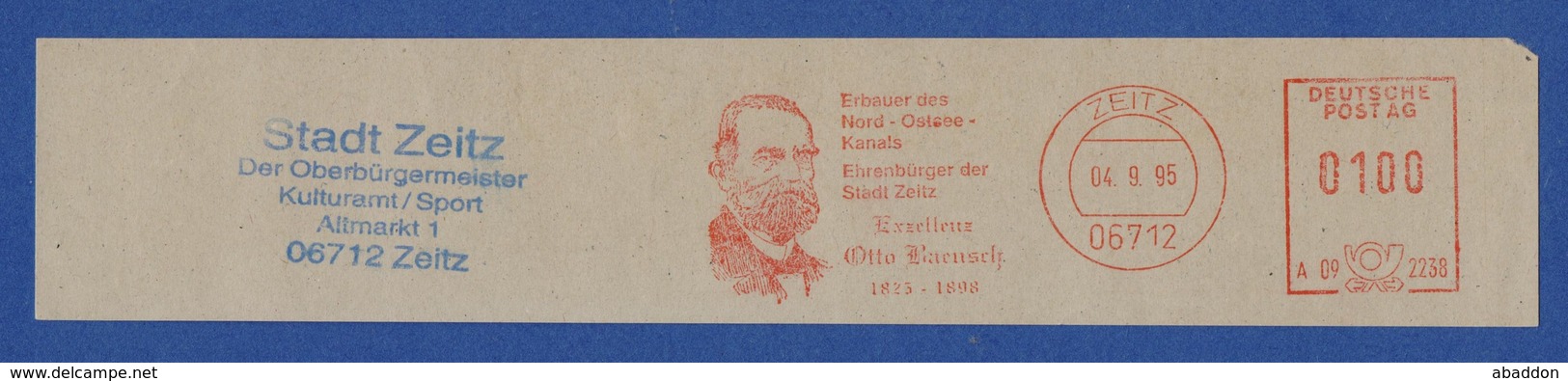 BRD AFS - ZEITZ, Otto Baensch Erbauer Des Nord-Ostsee-Kanals - Ehrenbürger 04.9.95 - Schiffahrt